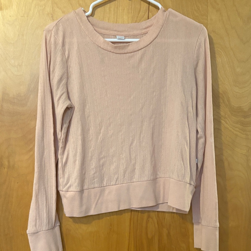 Old Navy Light Blush Pink Long Sleeve Crewneck Top